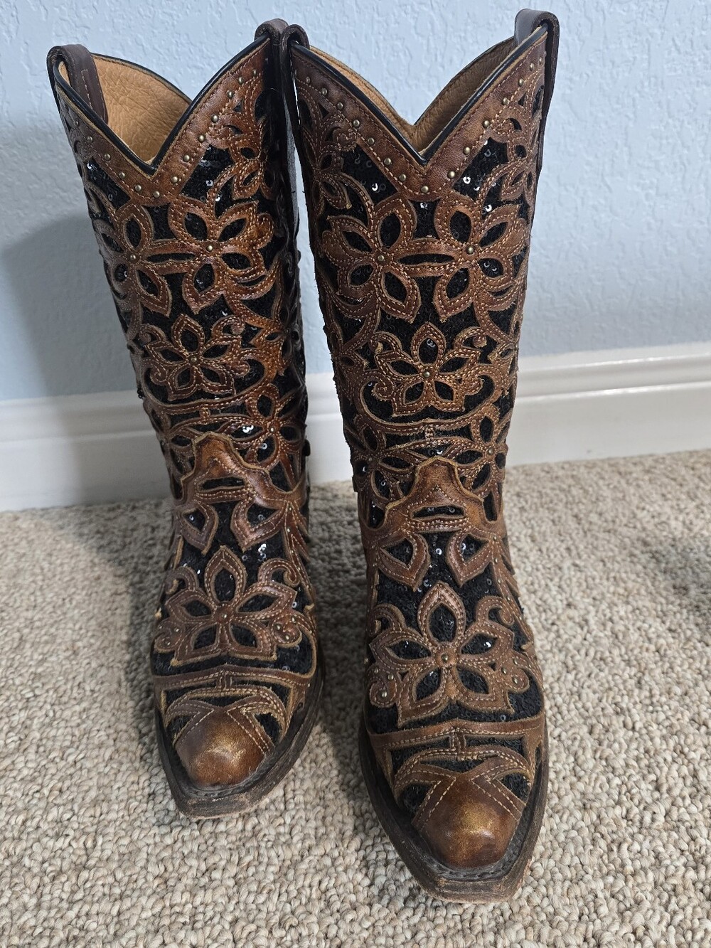 Corral Glitter Inlay Boot Teen 3 Women 5